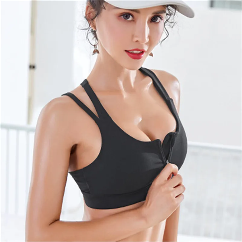 Female Yoga Bra Nylon Fitness Vest Women Shockproof Running Gather Stereotype Sports Underwear Bra