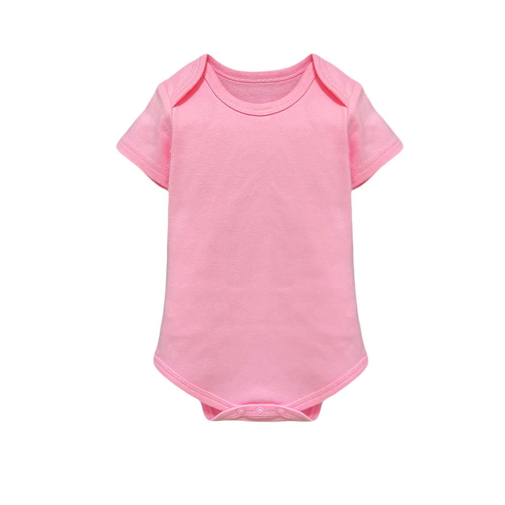 OEM newborn babies clothes high quality summer short sleeve baby romper plain 100% combed cotton baby plain white romper