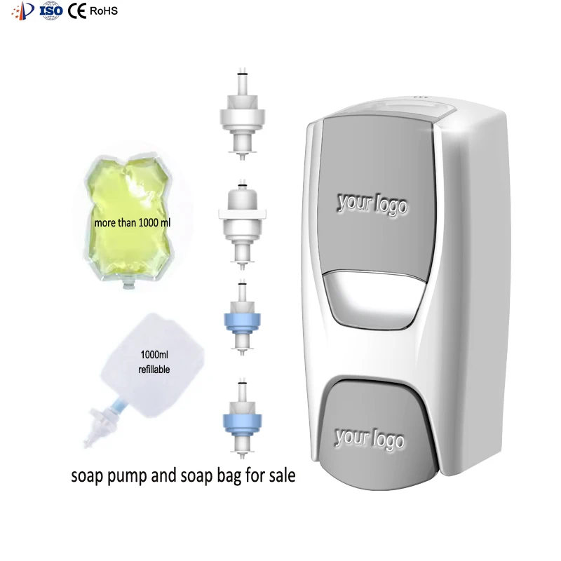 Wall Mounted Plastic Bottle with Pump Foam Sanitizer Dispenser Soap Dispenser Manual Liquid Lotion Pump Dispenser 1000ml