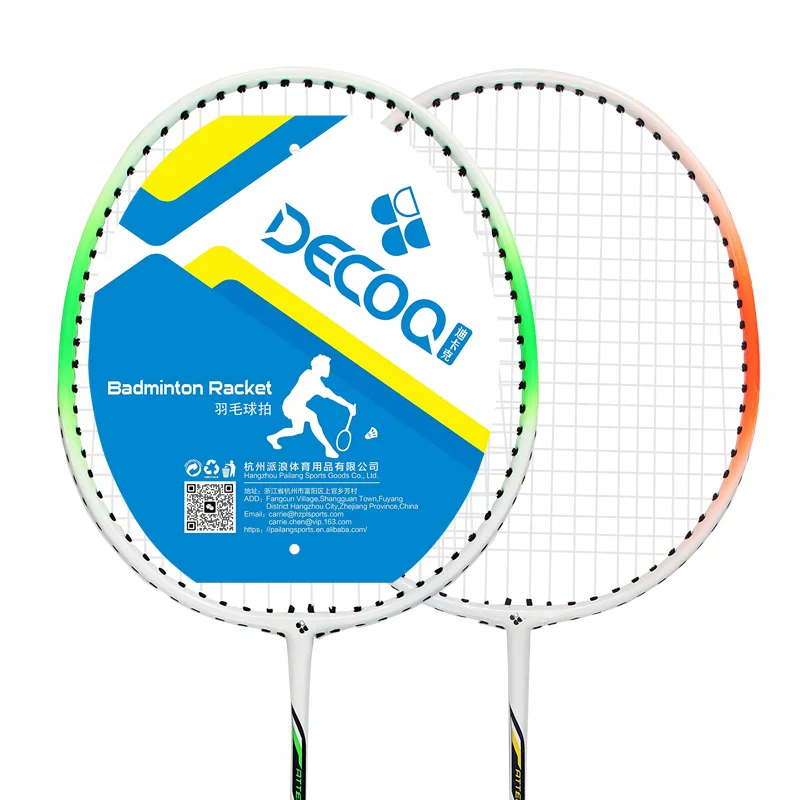 High Quality Badminton Racket Set Light Weight with Nice Double Offensively Steel Hard PU Grip Iron Material for entertainment