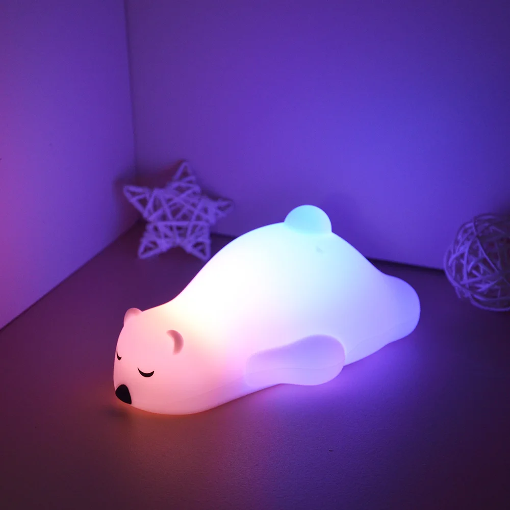 Table Decor Cute LED Pat Lamp Rechargeable Silicone Squishy Toy Lights Dimmable Touch Baby Nursery Night Light for Kids Bedroom