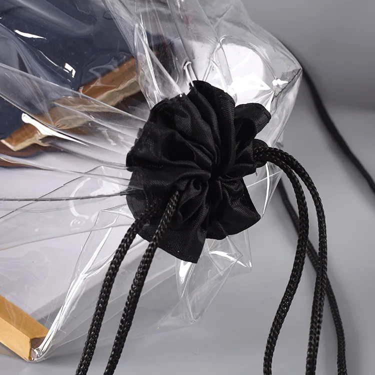 wholesale customized clear transparent pvc plastic promotional private label backpack clear pvc drawstring bag