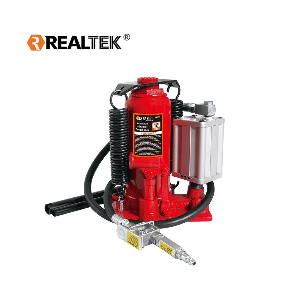 Realtek Adjustable Servicing Tools 12t Portable Pneumatic Hydraulic Bottle Car Jack For Vehicle