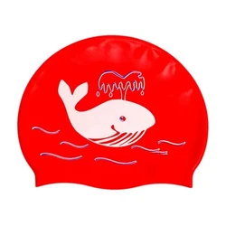 Kids Swim Cap High Elastic Waterproof Swim Bath Cap Cute Cartoon Style Swim Hat for Boys and Girls