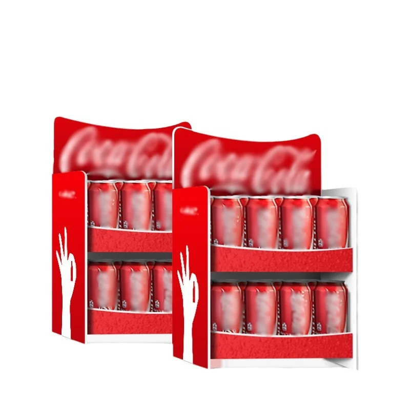 Розничная продажа PDQ, выставочная витрина, коробка из ПВХ, картонная настольная стойка для бутылок с напитками