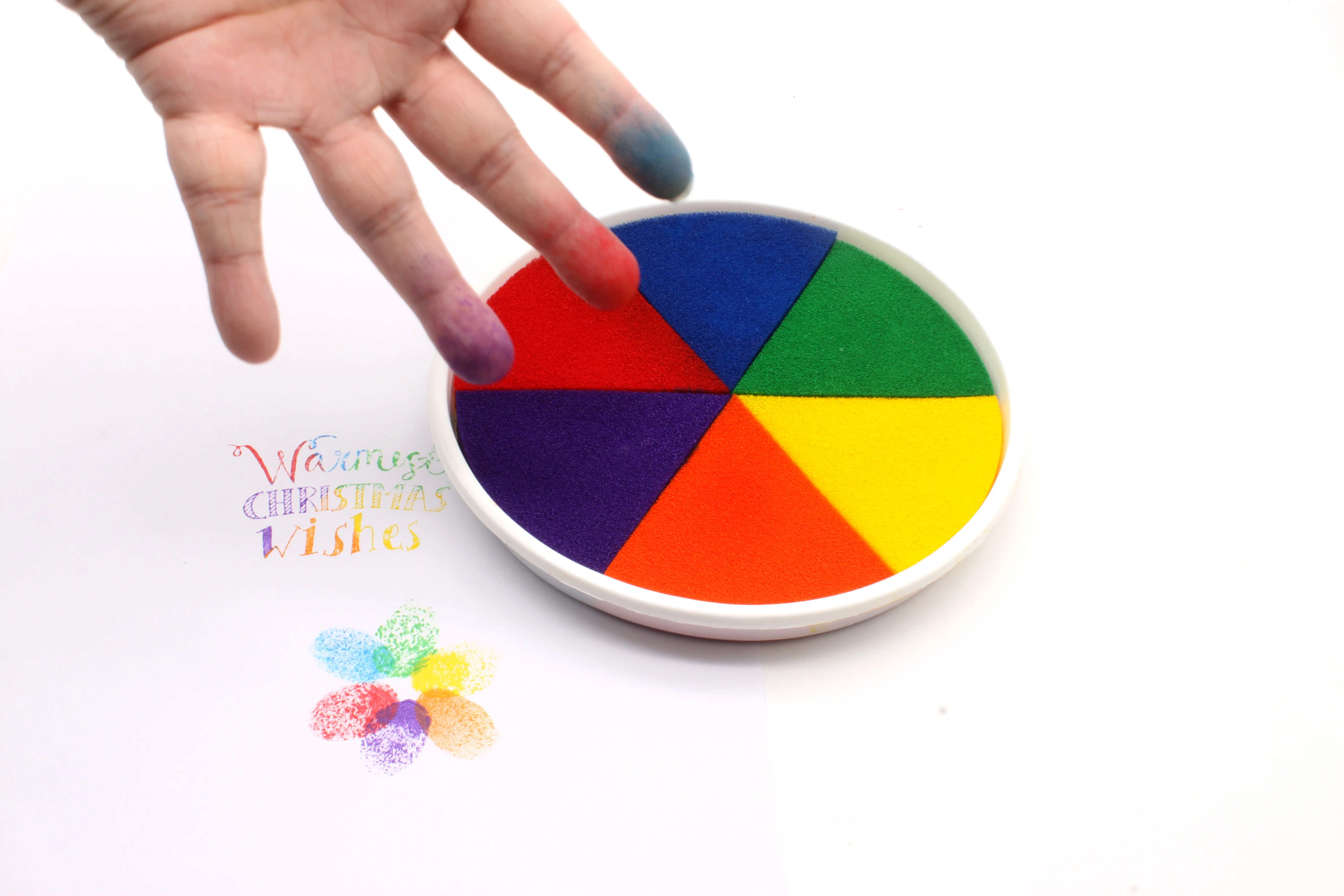 Craft Ink Pad Stamps Partner 6 Colors Rainbow Finger Ink pad for kids