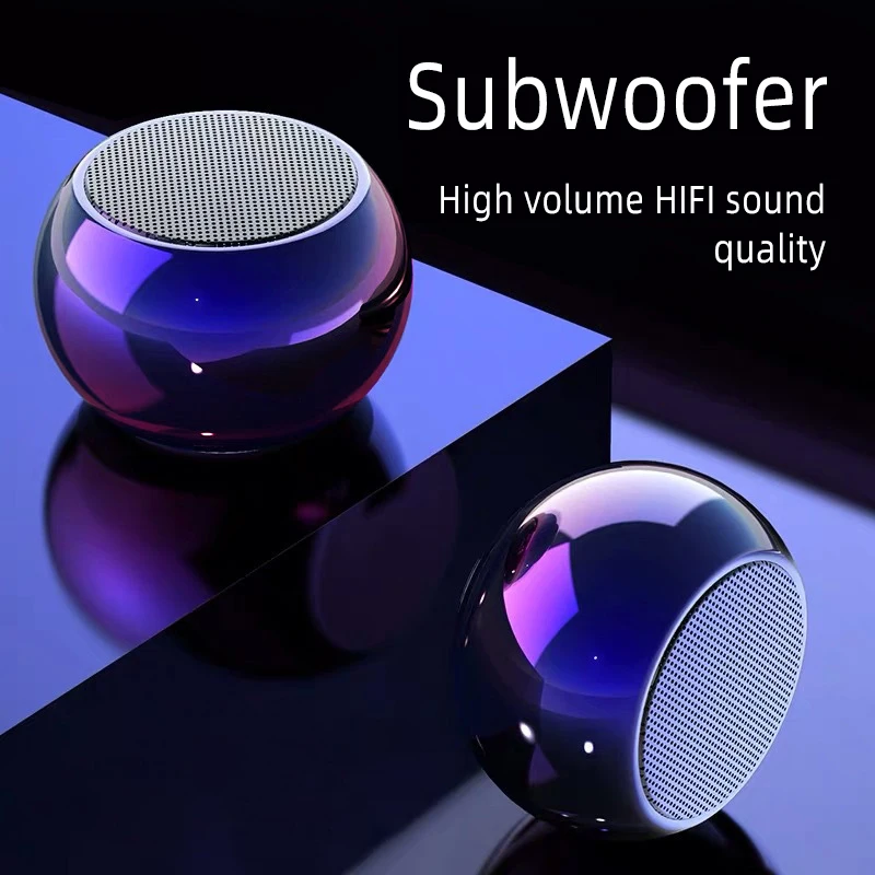 M3 Colorful Wireless Speakers 3D Mini Electroplating Round Subwoofer Stereo High Volume Outdoor Portable Home Mini Small Audio