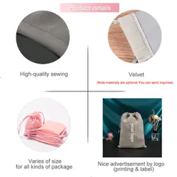 OEM satin embroidery microfiber cotton dust drawstring velvet wholesale small gift  packaging pouch with logo custom jewelry bag