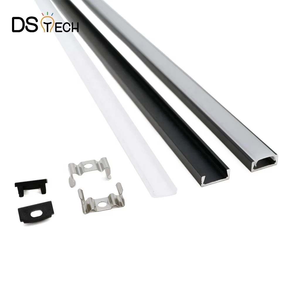 High quality Surface mounted and recessed 15*06mm LED strip light Silver Black White LED Aluminum Profile for LED strip light