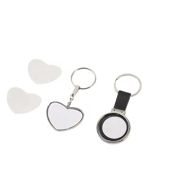 Wholesale Custom Logo Keychain Sublimation Alloy and Zinc Metal Light Keyring Leather Material for Souvenir Use