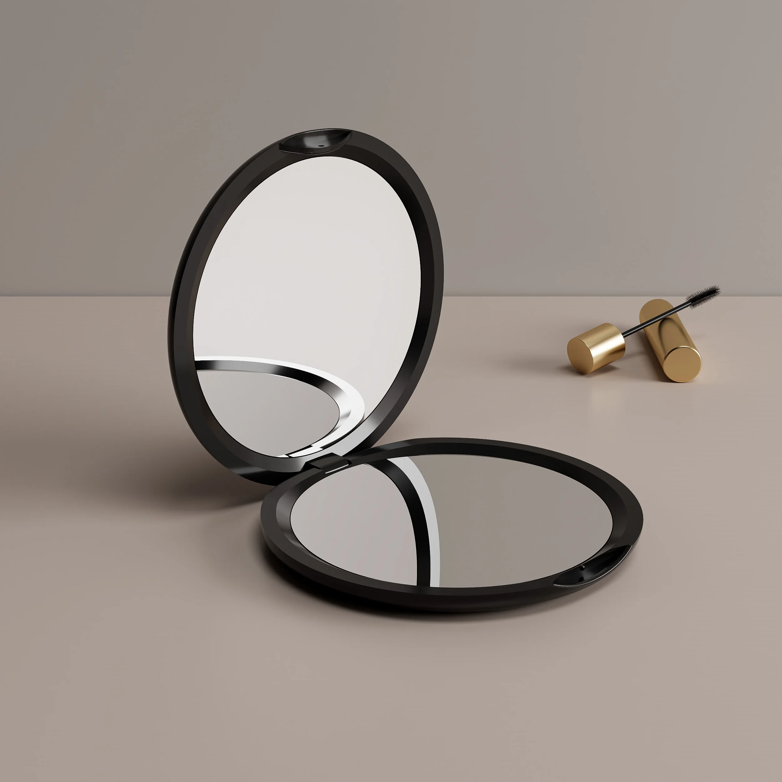 Wholesale Travel Round Purses High Quality Custom Logo Cosmetic Portable Mini Compact Make Up Makeup Pocket Small Mirror