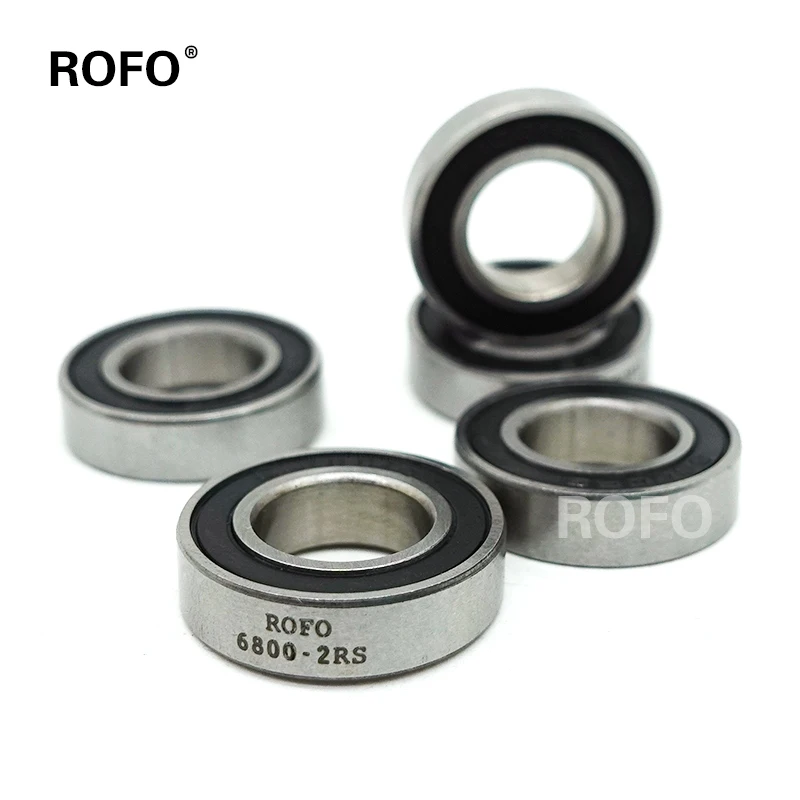 ROFO 6800 2RS/ZZ 10*19*15 mm Stainless Steel Hybrid Zirconia Full Corrosion Resistant Deep Groove Ball Bearing 6800