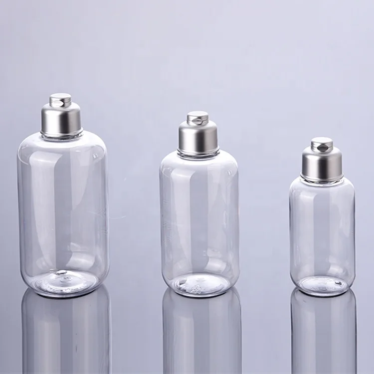 Wholesale amber PET plastic facial toner bottle 100ml 200ml 300ml for skin care