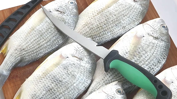 Hot Sale Soft Rubber Handle Fishing Knife Fishing Scale Brush Fishing Fillet Knife Customized Design Oem