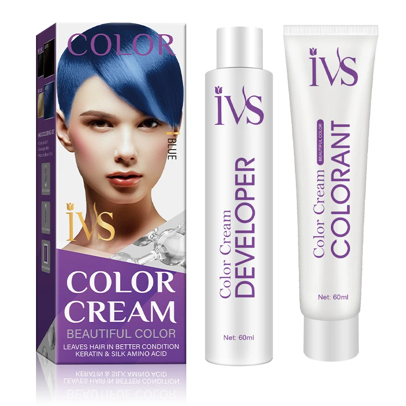 IVS Manufacturer Supply Pink Hair Color Cream Permanent Ammonia Free Italian Hair Color Hair Dye Cream