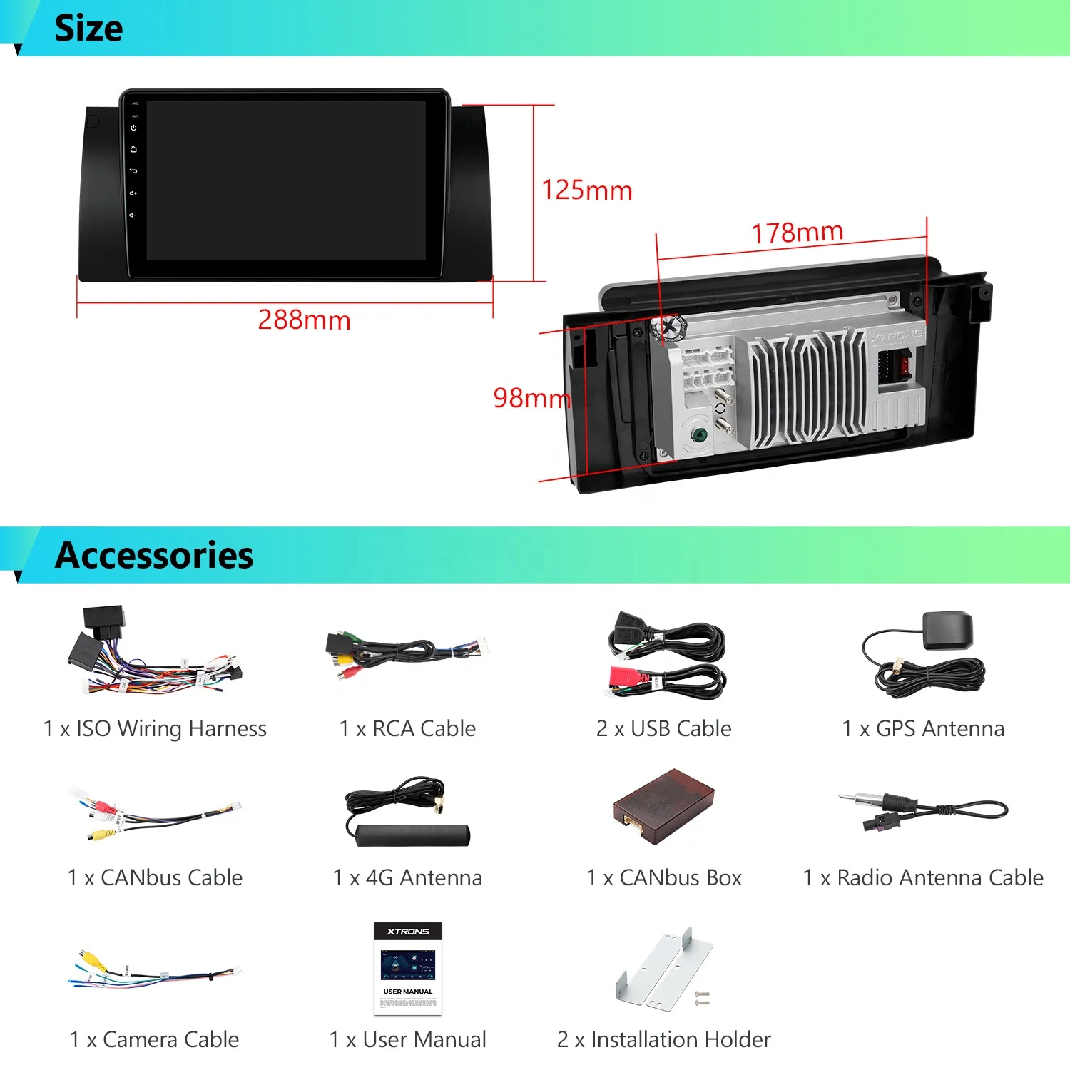 XTRONS For BMW X5 E53 1999-2006 Android 13 9 Inch Car Screen 4G LTE Carplay Android Auto Radio Car Player