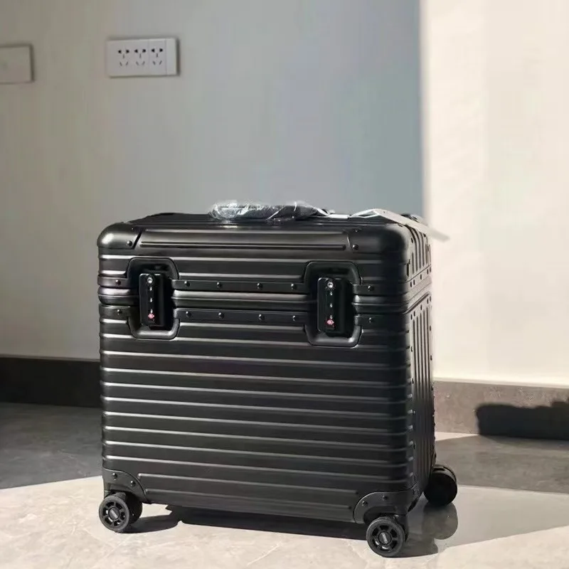 New Designer Aluminum Trolley Camera Suitcase Carry-on Laptop Trolley Case 18-inch Pilot Luggage 20inch Cabin Suitcase Luggage