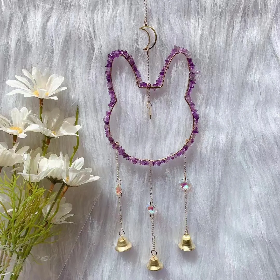 Handmade Owl Shaped Crystal Wind Chime Elegant Crafted Crystal Crafts Product