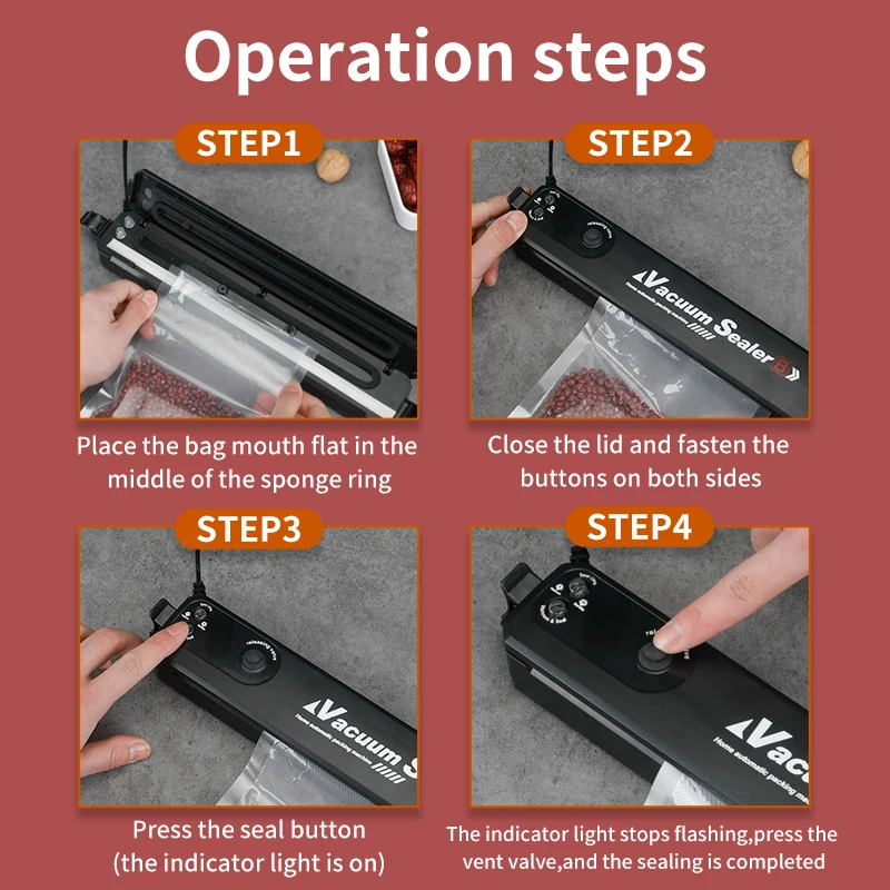 Custom Logo 220V/110V Portable Household Food Vacuum Sealer Machine