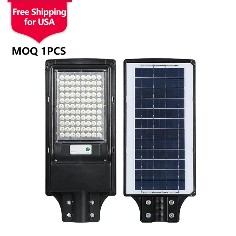 Stock In USA waterproof outdoor ip65 smd 80w 120w all in one integrated led solar streetlight