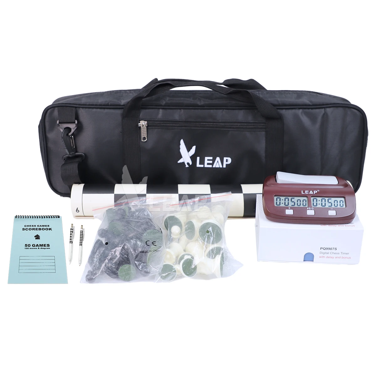 20inch vinyl chessboard Delay bonus digital chess clock timer Tournament PS 3.75 inch 9.7cm Chess Pieces set Scorebook Book