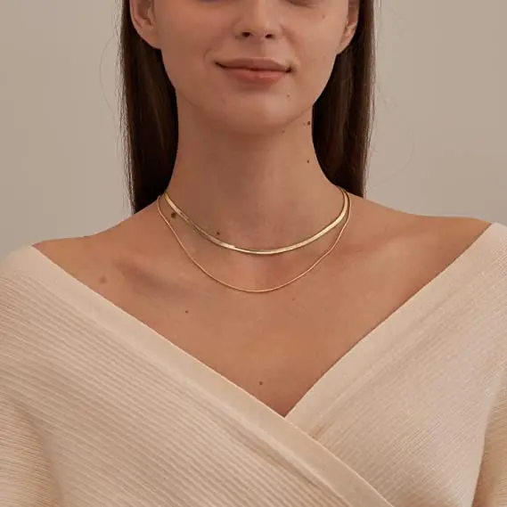 Hot selling products 2023 high quality chunky necklaces women jewelry stainless steel gold twisted rope chain necklace