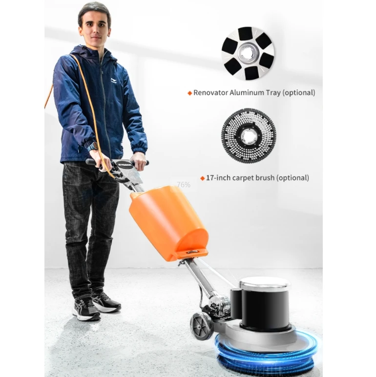 Commercial household floor scrubber sweeper marble floor cleaning machine 150rpm/min 150rpm single disc