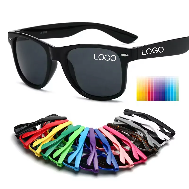 Custom Logo Plastic Shades Sunglasses Women Men Sun Glasses Cheap Eyewears Square Sunglasses for holiday promotional  wedding