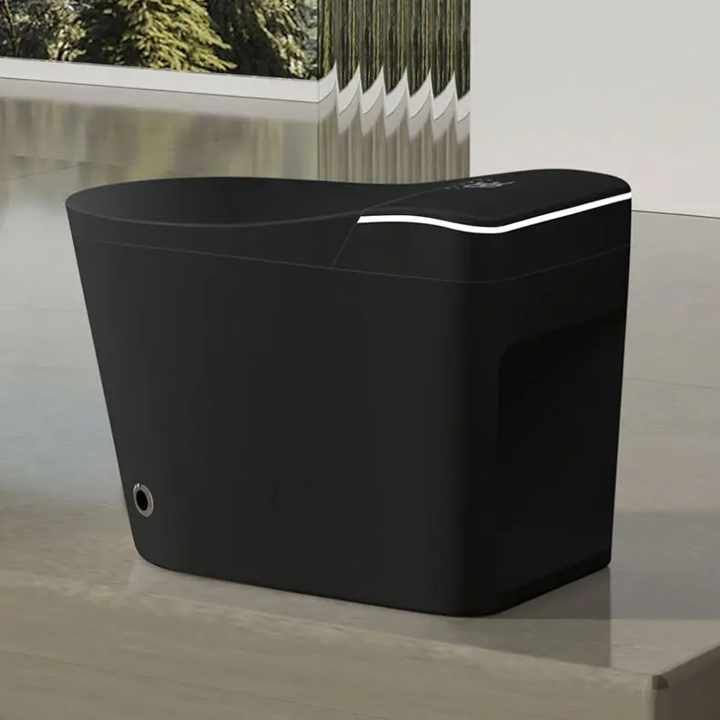 Automatic Flush Light Sensor Electronic Bidet Toilet Smart Seat Black Ceramic Wc Toilet One Piece Smart Toilet