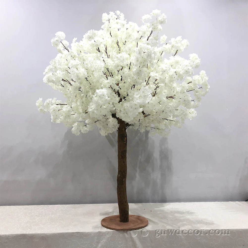 GNW new peach cherry blossom tree artificial  silk blossom tree for outdoor indoor wedding table centerpieces tree