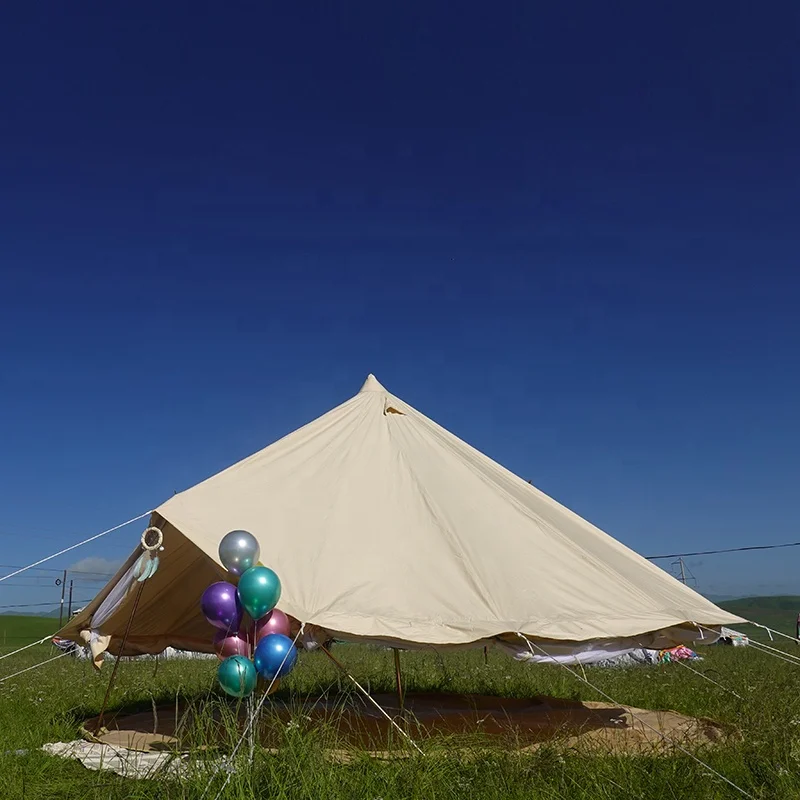 outdoor canvas luxury camping 4m bell tent