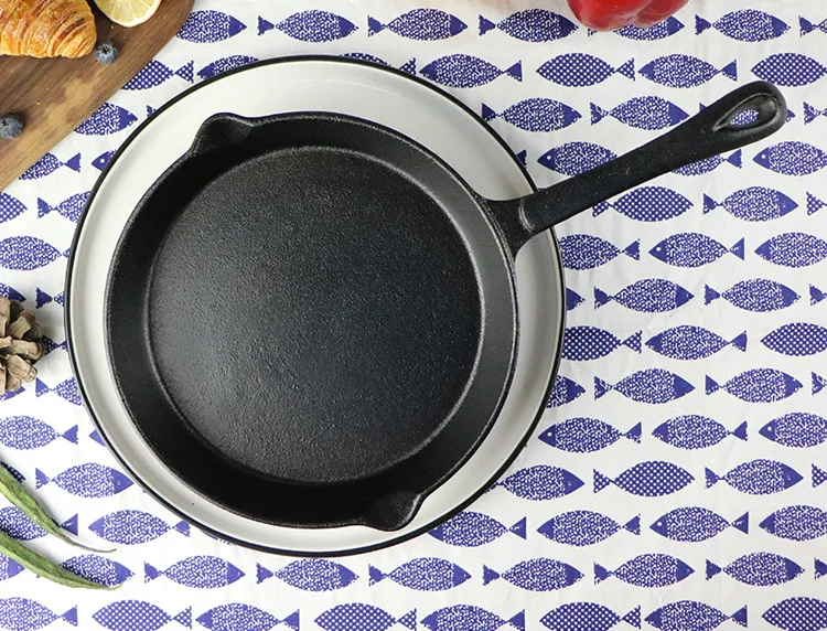 SJP094 High Quality Cookware fry pan multifunction lodge skillet plate non stick kitchen ware die cast iron frying pan