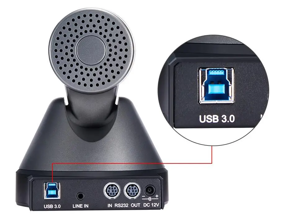 12x Zoom Portrait Mode Beauty Retouch Effects USB 3.0 Autofocus Conference PTZ Video Cameras Live Streaming Set with Sound