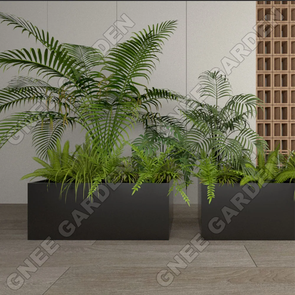 Steel sheet black corten steel planter rectangle metal outdoor garden box