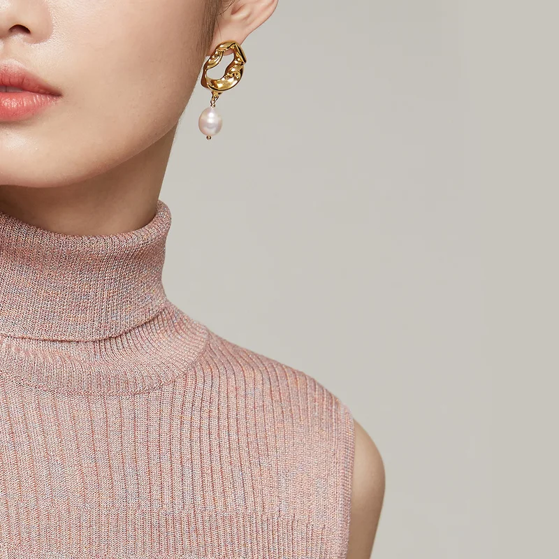 
naivee spring series quality strechy sheered turtle neck ladies knitted sweater vest for women ladies vest 