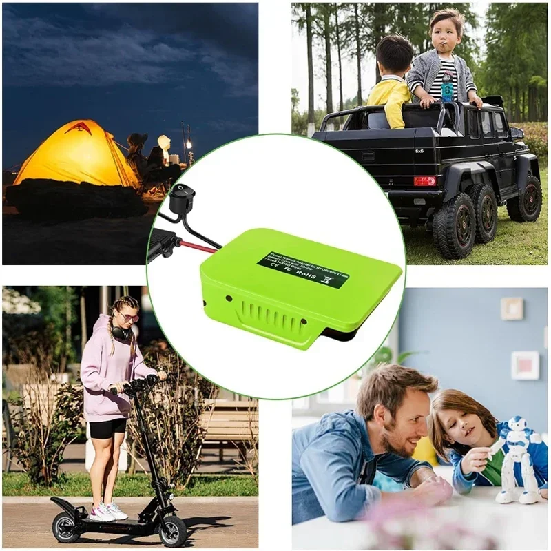 DIY Power Wheel Adapter Converter For Ryo bi 40V Lithium Battery Adapter with Fuse & Switch 14 AWG Wire for DIY Rc Car Toys