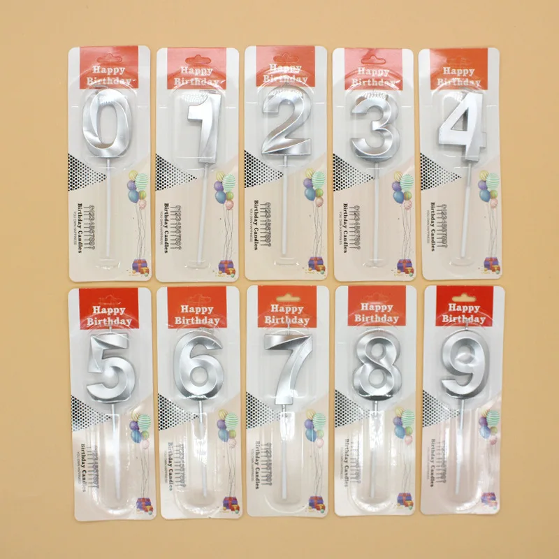 Amazing Handmade Wax Golden Pink Matte Blister Packed Numeral Digital Candles