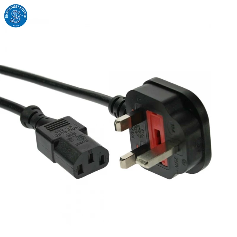  Sipu Англия Bsi утверждения Bs 1363 Uk Ac шнур питания 13a 250v 3 Pin в собранном виде штепсельная вилка с