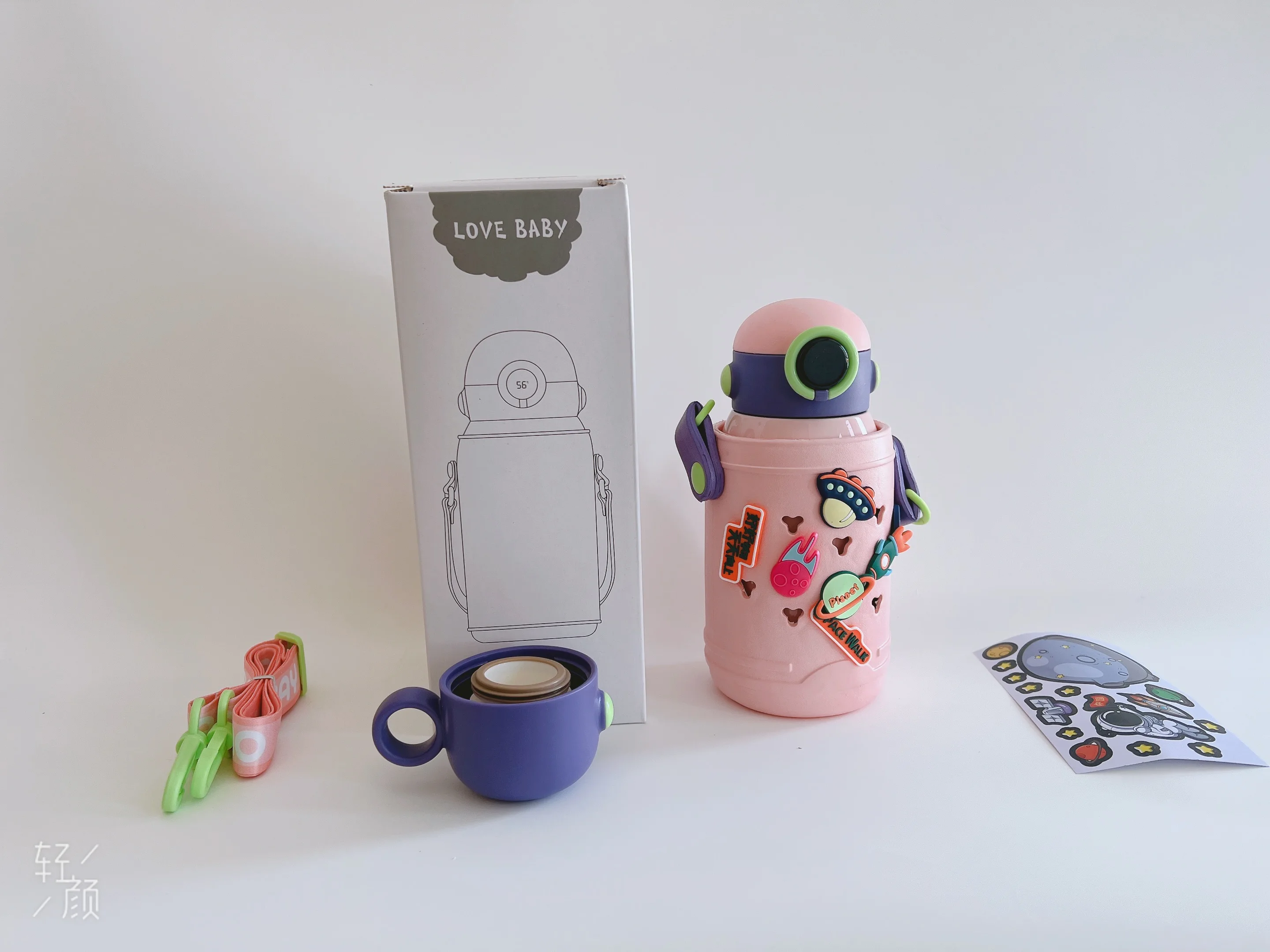 2024 Best Selling Stainless Steel Children Cute Cartoon Vacuum Flasks Kids Tumbler Thermos Mug Thermal Water Bottle with Straw