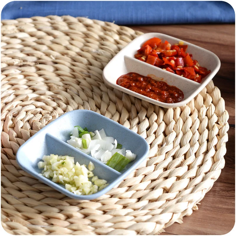 Creative Household Plate Wheat Straw Seasoning Dish Sauce Small Dish Container