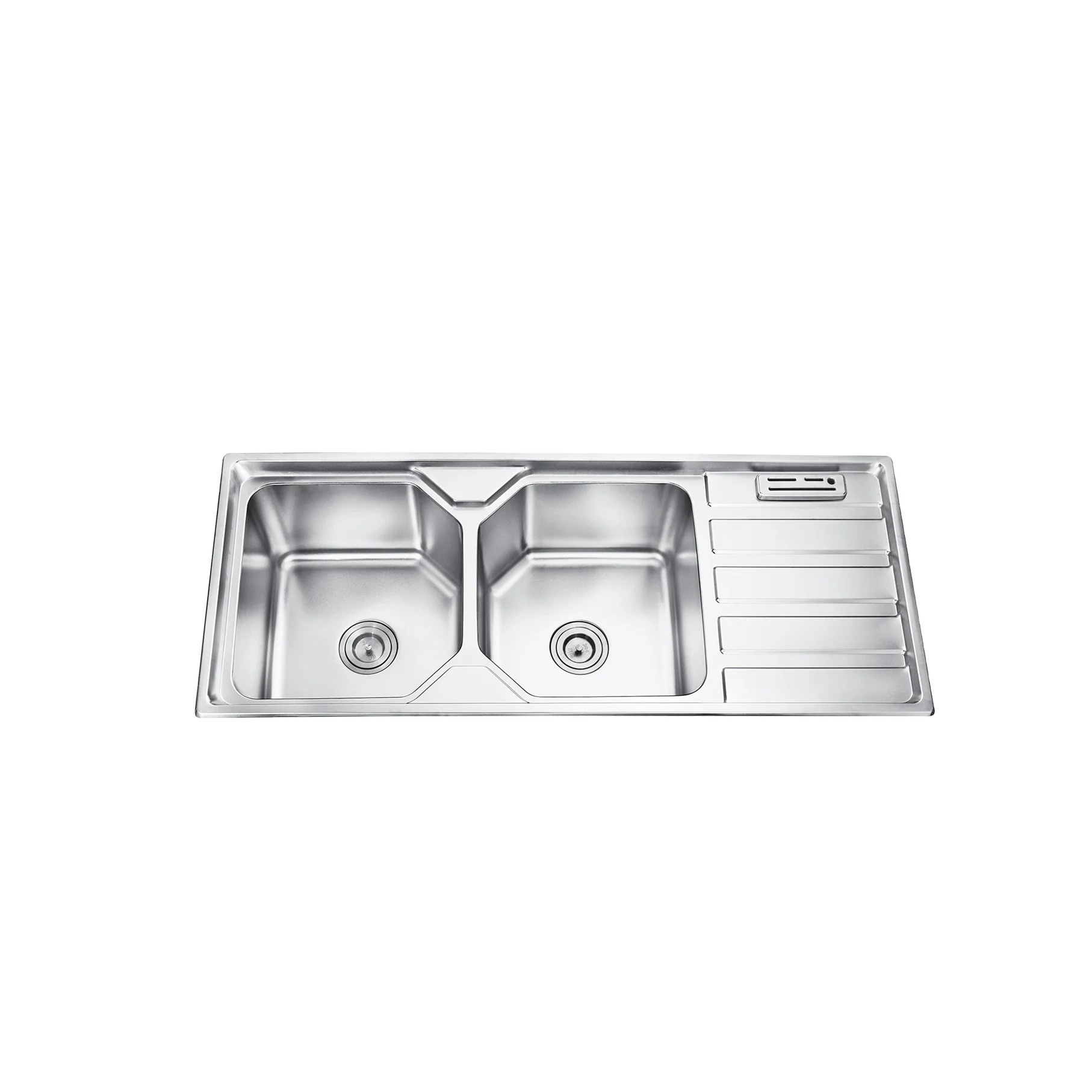 Gudsink 12050 Wash Laundry Board Drainboard Cabinet 2 Two Double Bowl Kitchen Sink Stainless Steel Basin