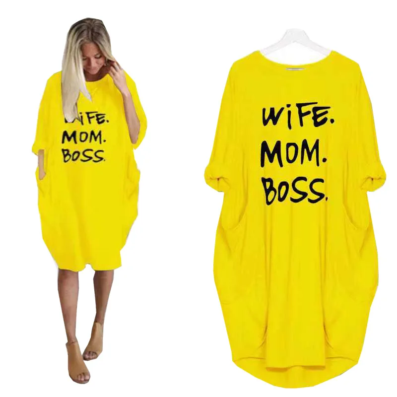 Новый дизайн, уличная одежда, повседневные платья, свободные карманы, с длинным рукавом, с принтом, женское летнее платье