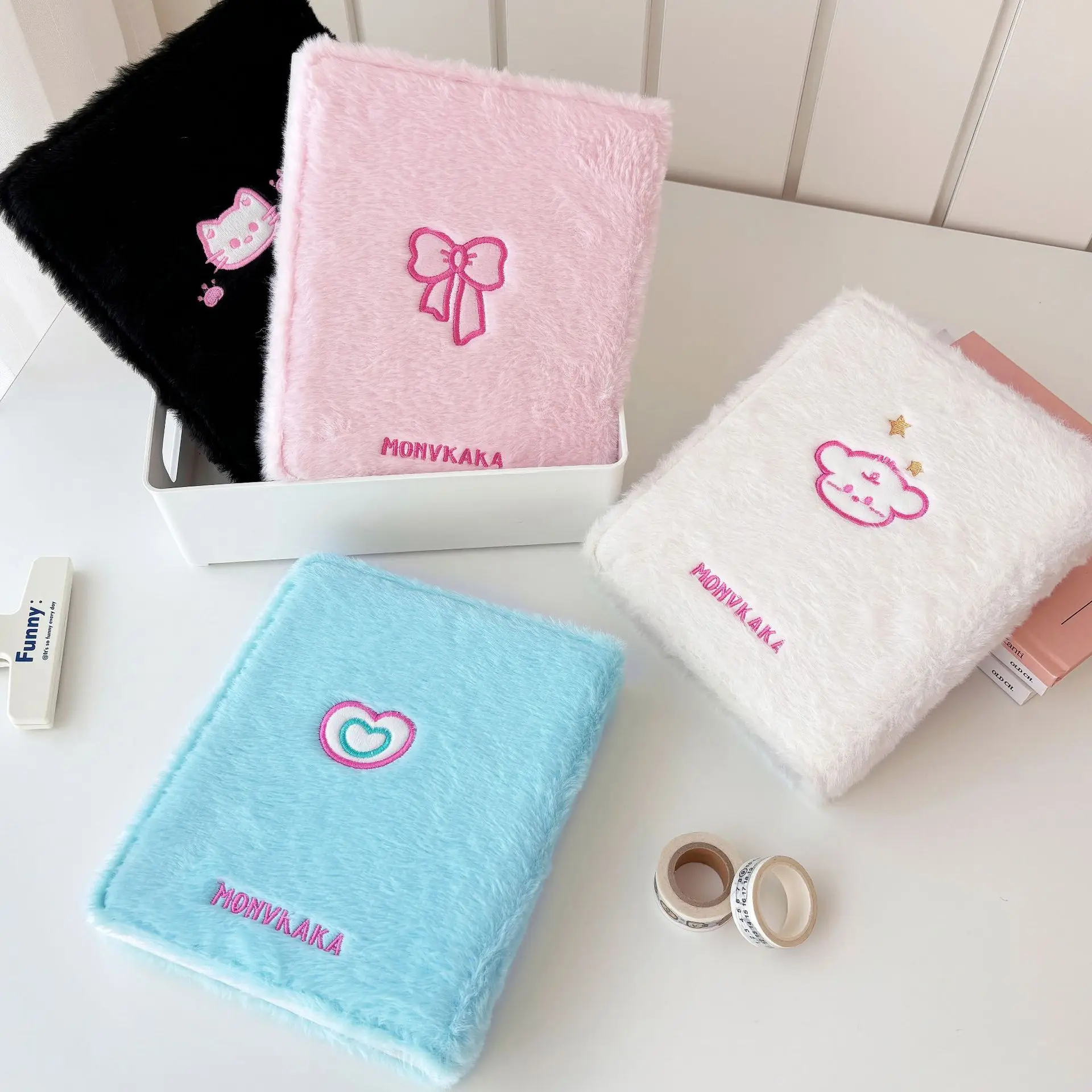 Kawaii A6 Plush Binder Macaron Color Kpop Photocard Collect Book Idol Fluffy Photo Card Holder Photocards Album
