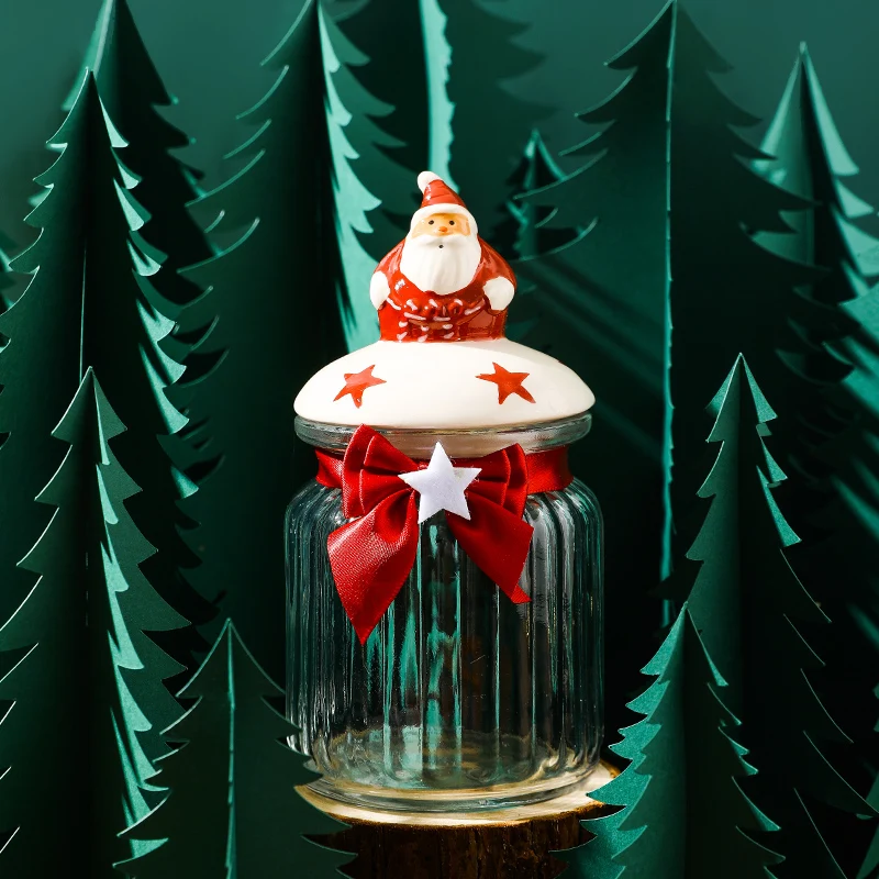 Food Candy Storage Container Spice Glass Jars with Airtight Lid 3366