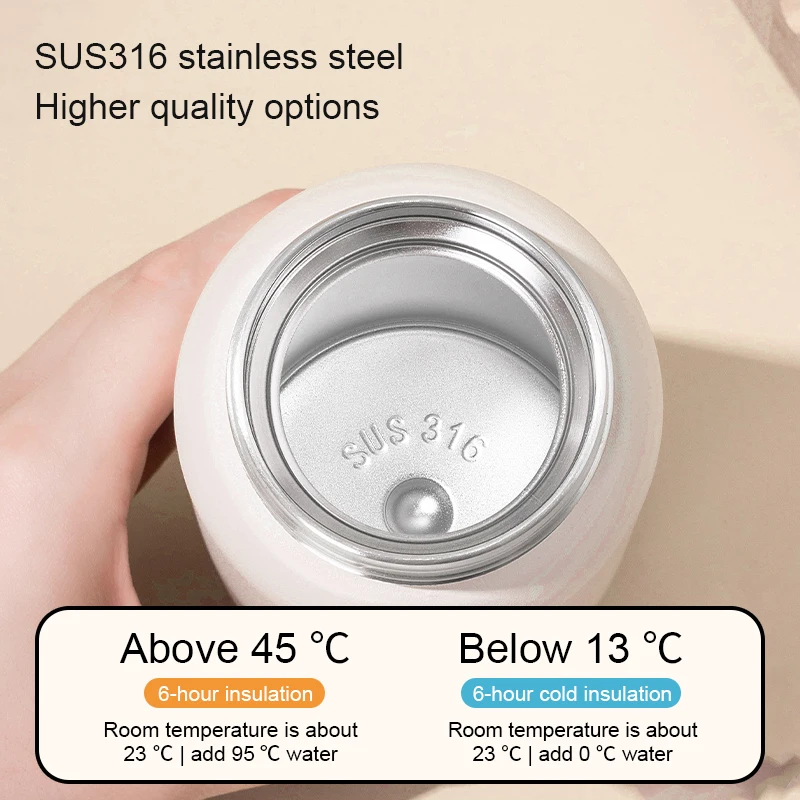 Custom Logo Stainless Steel Thermo Bottle Simple Portable Insulated Water Bottles With Handle