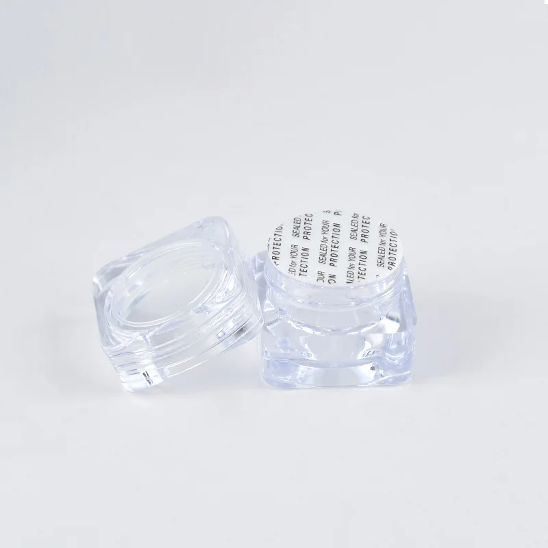 5g mini acrylic plastic jar square acrylic cream packaging container empty jars with lids