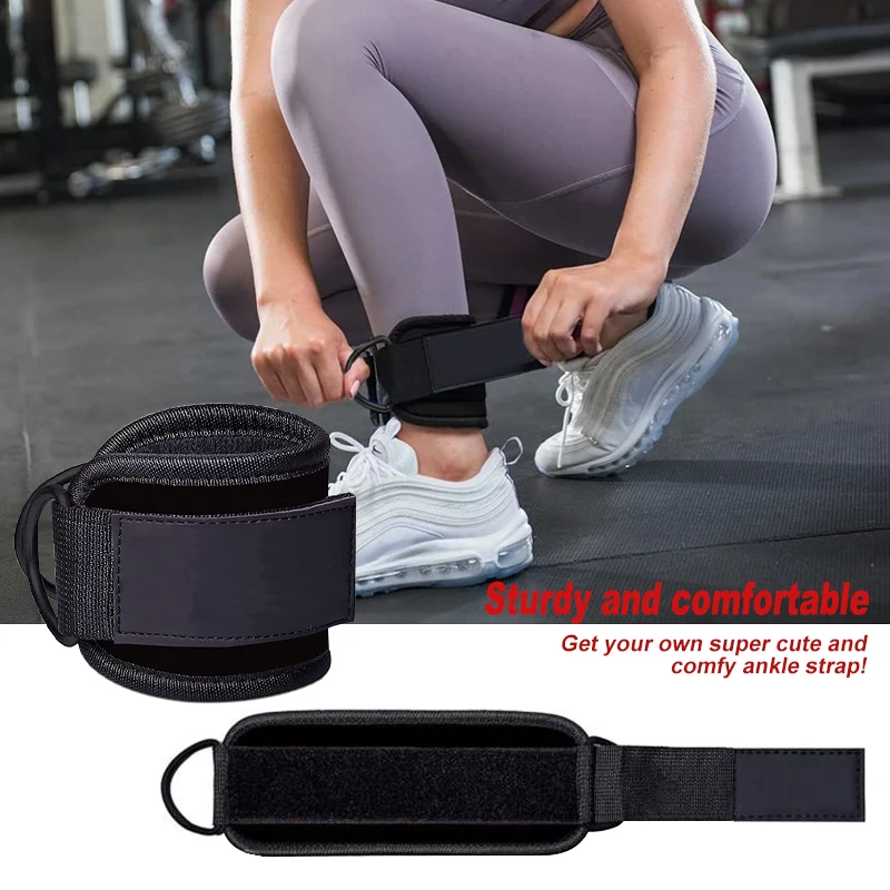 Gym Pink D Ring Adjustable Neoprene Weightlifting Fitness Ankle Cable Cuffs Tobilleras Logo Ankle Straps for Cable Machines