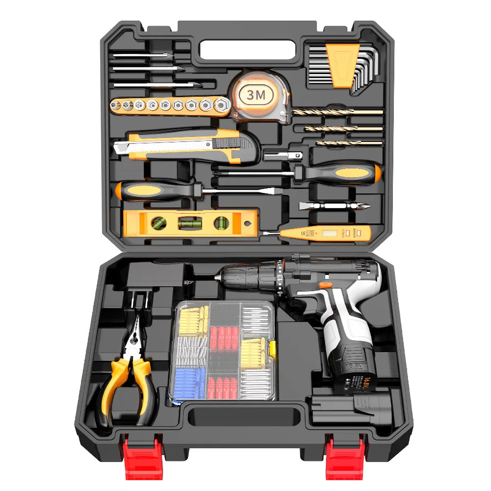 Wholesale 18pcs Portable 16.8V 2800MAH Cordless Drill Combo Kit Brushless Convenient Home DIY Power Tools OEM Battery Charger