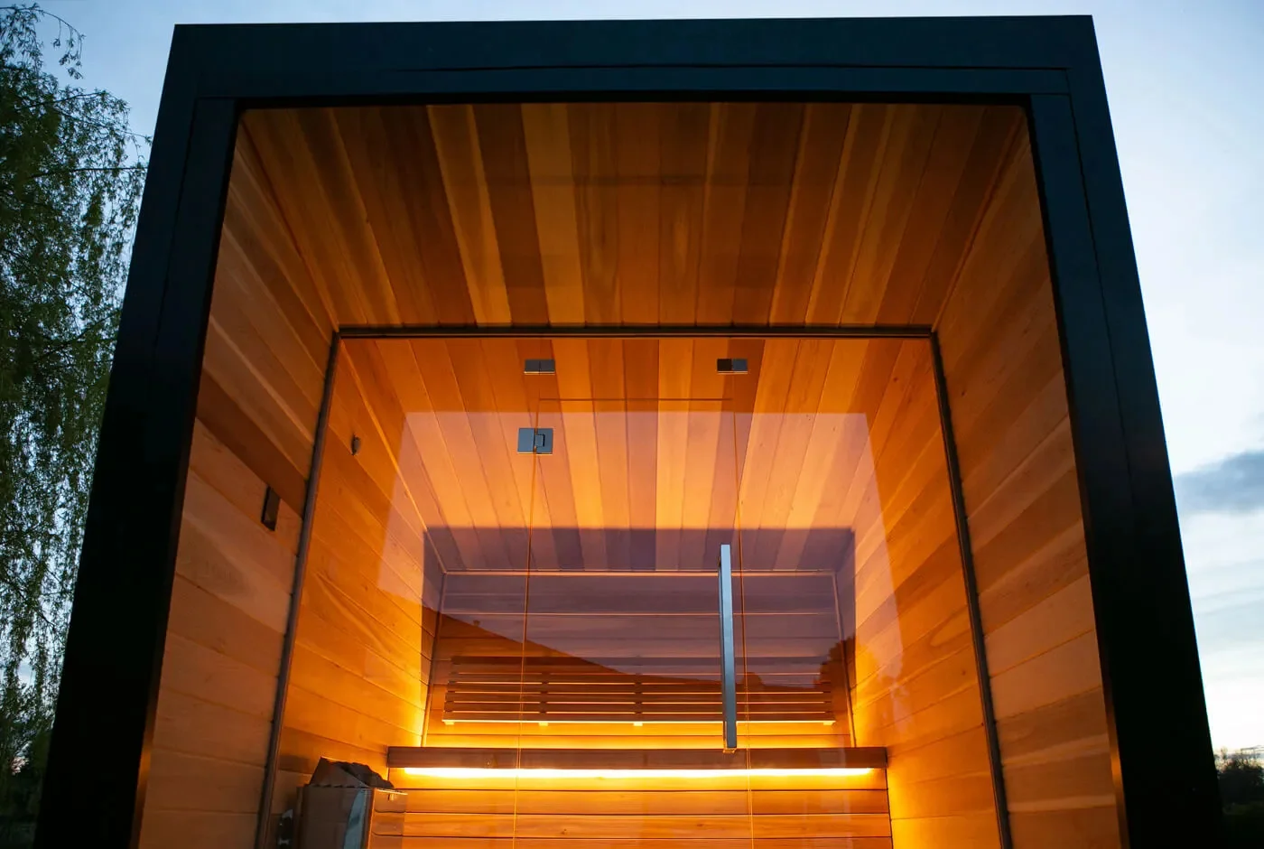 Family Multi-Person Use Double Layer Infared Sauna Room Double Sided Glass Dry Steam Sauna