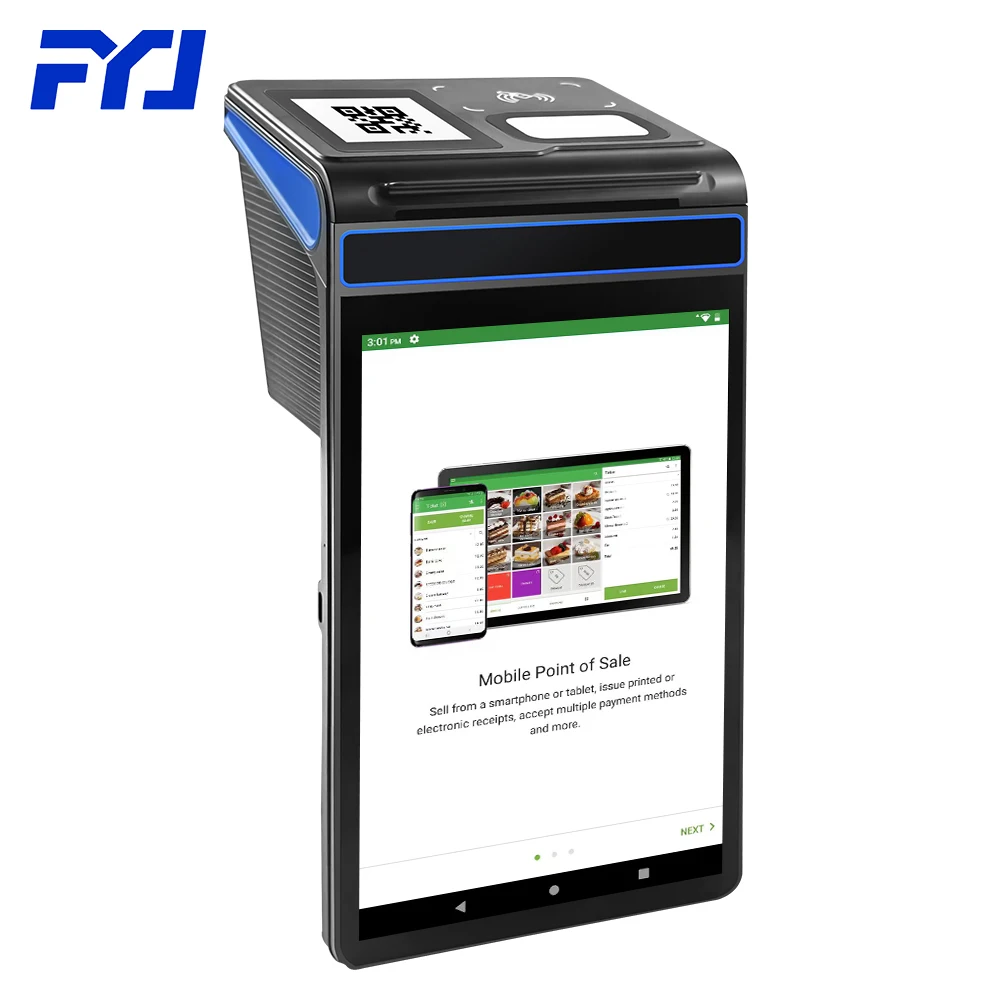 FYJ F1-88 8 inch Touch Screen Android 12 Handheld Mobile 58mm Thermal Printer Cash Register POS  System Machine with NFC Reader